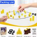 Upgraded Magnetic Chess Game with 40 Magnetic Stones & 2 Adjustable Ropes Portable Strategy Game for Family Night, Travel, Party Toy STEM/Logic/Strategy Games for Kids & Adults, (Yellow)