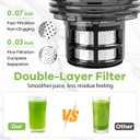 EanOruus Cold Press Juicer, 5.8" Wide Feed Chute Juice Extractor Machine with 400W, High Juice Yield, Slow Masticating Juicer for Whole Vegetables & Fruits, Black Gray