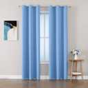 ChrisDowa Grommet Room Darkening Curtains for Bedroom and Living Room - 2 Panels Set Thermal Insulated Blackout Curtains (Sky Blue, 42W x 84L)