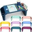 Beeveer 8 Pcs Kids Lap Desk Tray Bulk 19.7x9.6x7.1in Portable Lap Tray for Kids Plastic Table with Side Storage Space for Bed Classroom Laptop Children Car Activity Eating Floor (Cute Colors)