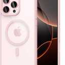 oakxco for iPhone 16 Pro Case Clear Magnetic Compatible with Magsafe, Cute Thin Slim Transparent Non-Yellowing TPU Bumper, Hard Shell & Soft Silicone Mag Safe Phone Case for Women, Light Pink