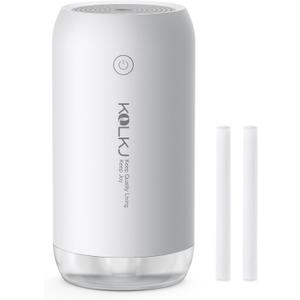Portable Mini Humidifier, KQLKJ 350ml Small Cool Mist Humidifiers, USB Personal Desktop Humidifier for Bedroom Car Office Travel with Auto Shut-Off & 2 Mist Modes (White)