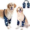 Dog Elbow Protector for Front Leg Calluses, Doggy Joint Recovery Sleeve for Prevent Licking, Adjustable Dog Elbow Pads Leg Wound Care, Pet Knee Brace Protector Pad for Canine Sprain Arthritis, Navy (X-Large)