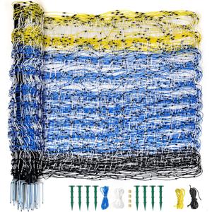 Highly Visible Blue Electric Fence Netting, 49.6" H x 164' L, Portable Livestock Nets Mesh for Goats, Sheep, Hogs, Dog, Electric Fencing for Backyards, Homesteaders, Farms Ranches, and Gardens