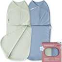 Momcozy Swaddles for Newborns, Quiet Fastener Swaddle for Infant 0-3 Months | New-Parent-Friendly Sleep Sack, Reduce Startle Reflex, Newborn Boys Girls Registry Essentials, 2-Pack, Serenity