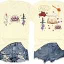 Powerless Shirt Women Funny Book T-Shirts Book Fan Gift Tee Summer Casual Bookish Short Sleeve Tops M