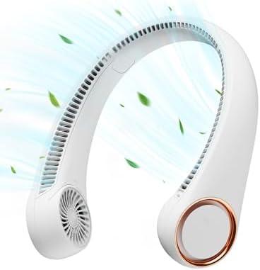 Gaiatop Portable Neck Fan Rechargeable, Hands-Free 360° Cooling, 17hrs Runtime, Battery Powered Personal Wearable Fan Quiet, Summer Outdoor Travel Essentials, Birthday Gifts for Women Men Teens, White