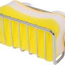 Toplife Sponge Holder for Kitchen Sink, Stainless Steel Suction Cup Sponge Caddy - Silver