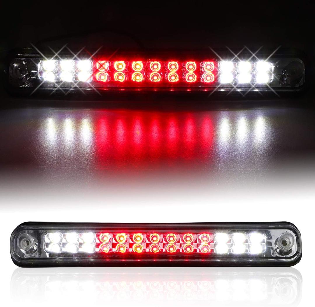 Fit for Silverado (94-98), for Blazer (92-93), for Chevy/GMC C/K 1500 2500 3500 (1988-2000) High Mount LED 3rd Brake Light (Chrome Housing Clear Lens)