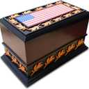 Urns for Ashes - Patriotic Cremation Urn with American Flag - Enduring Ashes Keepsake - Decorative Urns for a Lasting Tribute (Brown)