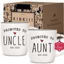 Promoted to Aunt & Uncle 2026 Coffee Mugs Set Gifts, Pregnancy Announcement Gift for New Auntie and Uncle, Baby Reveal Present Ideas, First Time Aunt Uncles Gifts, Gender Reveal Cup for Family, 13oz