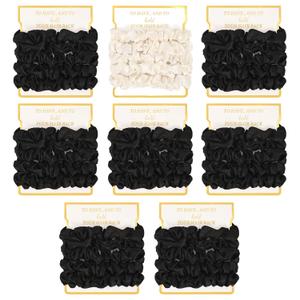 8 Pack Satin Scrunchies Hair Ties - Bachelorette Party Favors, Hair Accessories for Women, Bridesmaid Proposal Gifts (Ivory & Black)