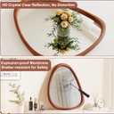 ZHUNFA Wooden Framed Vanity Mirror, 1728 Inch Wall Mirror for Bathroom | Decorative Wall Mirrors with Hanging Design, Modern Home Decor, Walnut