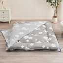 Futon Mattress Cover, Zippered Japanese Floor Mattress Protector, Machine Washable (Grey Cotton, Queen)