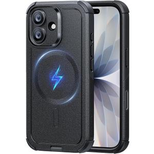 ESR for iPhone 17 Phone Case, 23ft Military-Grade Drop Protection, Shock-Absorbing Rugged Cover, MagSafe Accessories Compatible, Cyber Series, Black