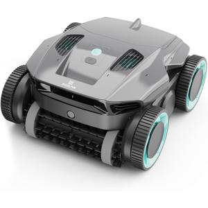 Cordless Robotic Pool Cleaner, Pool Vacuum for Inground Pools, Wall Climbing, 120 Min Runtime, Quad-Motor, Powerful Suction, Automatic Pool Vacuum for In Ground Pool