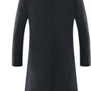 APTRO Men's Full Length Trench Coat Wool Overcoat Solid Dark Grey 2XL | Premium Wool Fabric, Windbreaker, Warm Winter Long Pea Coat for Business and Casual, Single Breasted, Notched Lapel Collar