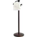 ZCCZ Toilet Paper Holder Stand, Freestanding Tissue Roll Dispenser with Reserve Storage, Bathroom Organizer for 5 Mega Rolls, Oil Rubbed Bronze Finish, Space-Saving Design for Modern Home Décor