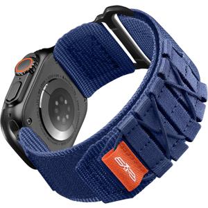 Bandletic Nylon Bands Compatible with Apple Watch Band Ultra 3/Ultra 2 49mm 46mm 45mm 44mm 42mm(Series 3), Rugged Sport Loop Replacement Strap for iWatch Series 11 10 9 8 7 6 5 4 SE 3 2 1, M-Blue