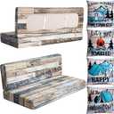 SmoothNovelty 8 Pcs Rv Dinette Cushion Covers- Stretch Washable 4 Pillowcase, 2 Backrest, 2 Bench Covers, Camper Couch Cushion Slipcovers Replacement for Travel Trailer Car Bench Furniture Protector