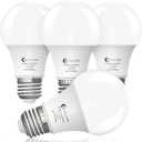 evelor A19 LED Light Bulbs,60 Watt Equivalent Daylight 5000K with E26 Base,Efficient 9W,800 Lumens Non-Dimmable LED Bulbs,15000 Hours, Ideal for Bedroom Living Room, 4-Packs