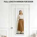 whitebeach 48" x 16" Over The Door Full Length Mirror Wall Mounted Hanging with 2 Metal Hangers for Bedroom Living Room Bathroom White