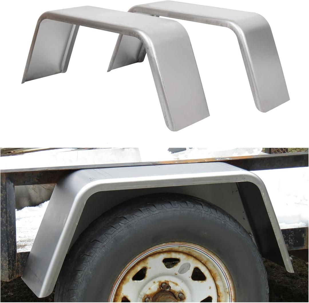 ECOTRIC Square Alloy Steel Trailer Fenders for 14"-16" Wheels Compatible with Car Hauler Cargo Trailer Utility Landscape Trailer 2 Pack 1 Pair