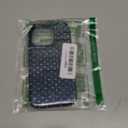Trendy Cute Hybrid 2 Layer Navy Blue Polka Dot Phone Case for iPhone 15 Pro,Navy