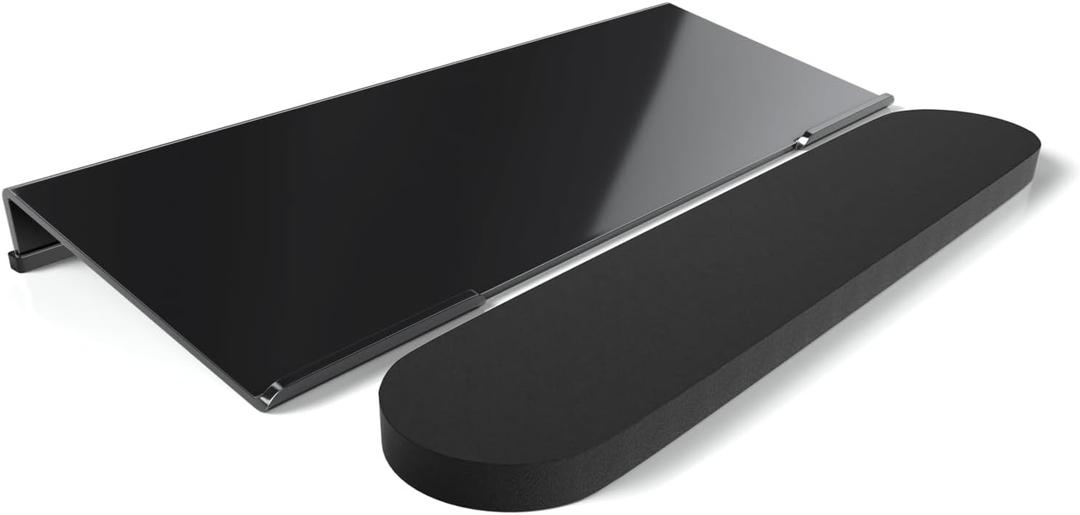 KOTEMON Acrylic Tilted Computer Keyboard Stand for Ergonomic Typing, Keyboard Tray Holder with Silicone Non-Slip Case, Black