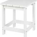 LZRS Adirondack Square Outdoor Side Table for Patio, Pool Composite Patio Table,HDPE End Tables for Backyard,Pool, Indoor Companion, Easy Maintenance & Weather Resistant(White)