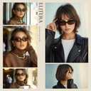 Retro Polarized Sunglasses for Womens Men - Trendy Sunnies UV Protection Lightweight Vintage Sun Glasses