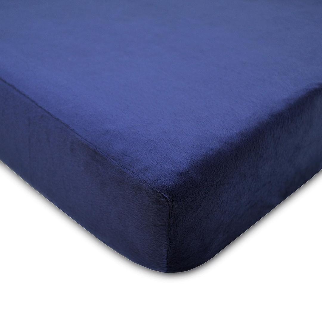 American Baby Company Heavenly Soft Chenille Fitted Crib Sheet 28" x 52", Warm and Cozy Neutral Chenille Sheet, Navy, for Boys and Girls, Fits Crib and Toddler Bed mattresses