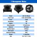 1 HP Inflatable Tube Man Air Blower Fan (18''Diameter) for Wacky Waving Dancing Guy - 750W