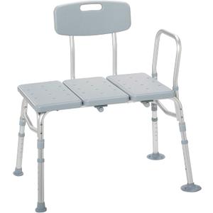 Drive Medical Tub Transfer Bench for Bathtub, Height Adjustable
Aluminum Tub Transfer Bench Offers Comfortable Backrest and Height Adjustable Design, 350 Lb Capacity