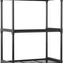 5-Tier Storage Shelves with Plastic Connectors Metal Shelf Organizer for Pantry, Closet & Bathroom, Space-Saving Sturdy Shelving Unit Rack, Black, 17.3" x 12.8" x 56.7"