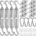 YOFIT Shade Sail Hardware Kit 5 inch for Triangle Rectangle Sun Shade Sail Installation, 304 Grade Stainless for Garden Outdoors, 80 Pcs