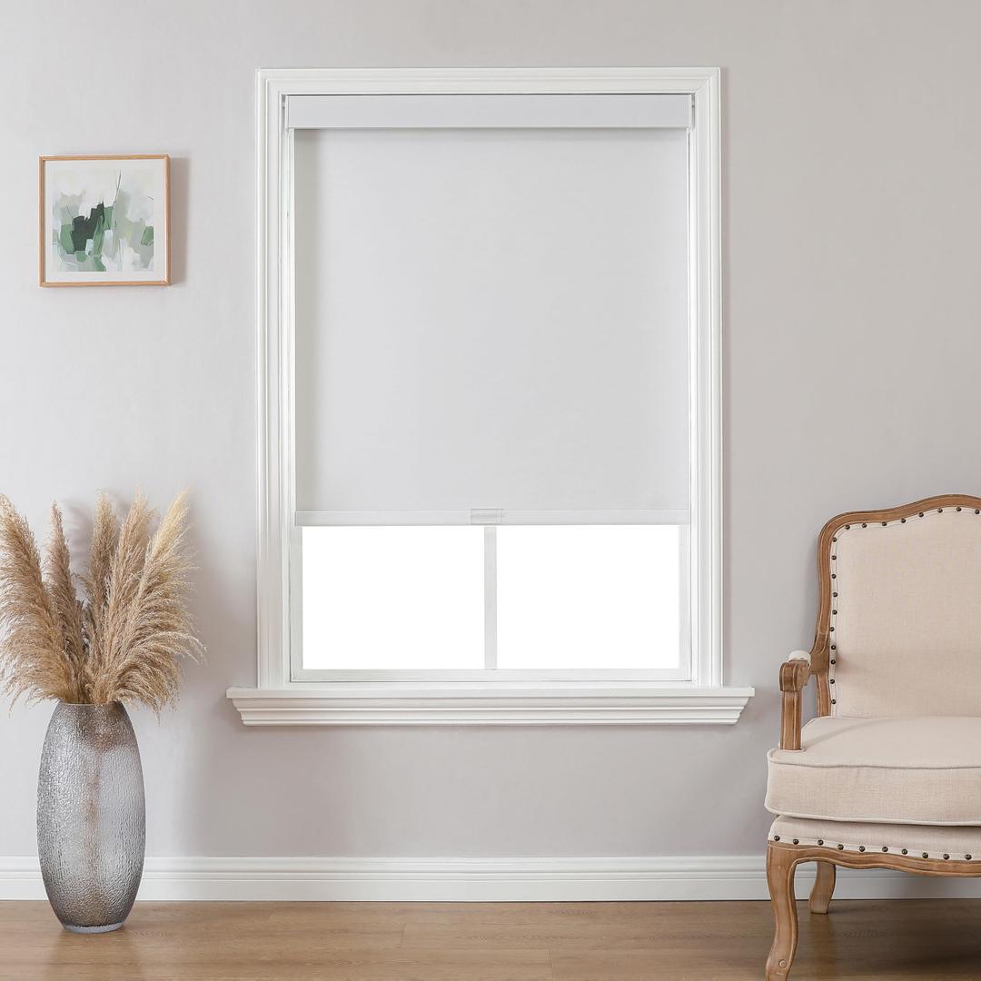 Joydeco 100% Blackout Roller Shades (Pro), 62" W x 96" H, White