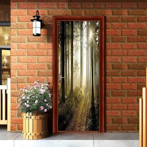Doors Wallpaper Murals Door Wallpaper Sticker Self Adhesive Vinyl Removable Art Door Decals for Home Decoration (Scene5)