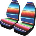 xigua 2 Pack Car Seat Covers Mexican Serape Blanket Stripes Non Slip Automotive Front Seats Cover Protector Decoration Fit for Universal Auto Cars Van Truck SUV