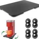 Appliance Slider 360 Rolling Tray for Coffee Maker Bamboo Coffee Pot Slider Tray Countertop Rotation Sliding Tray with Wheels, Small Appliances Mat Easily from Under the Cabinet Black(13.9"9.4")