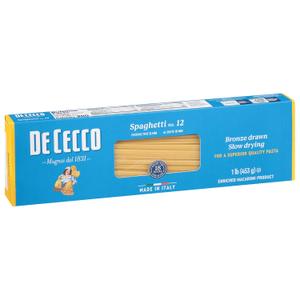 De Cecco Semolina Pasta, Spaghetti No.12, 1 Pound (Pack of 20)