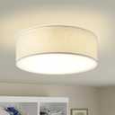 3-Light Ceiling Light Fixture, 13" Drum Flush Mount Ceiling Light, Modern Close to Ceiling Lights with Fabric Linen Shade Farmhouse Flush Mount Light for Bedroom Hallway Kitchen Dining Living Room