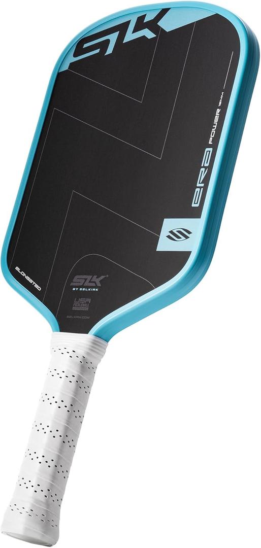 Selkirk Sport SLK ERA Power Pickleball Paddle | Carbon Fiber & Fiberglass Hybrid Face for Power, Spin & Control | Dynamic Fusion Core | Professional Pickleball Paddles for Aggressive Players (Elongated (Extended Reach), Cyan)