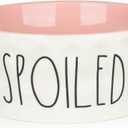 27OZ Ceramic Dog Bowl - 6 Inch Small Food Water Bowl, Heavy Duty Non-Slip Dog Dish for Medium Dogs, Food Grade Porcelain Pet Feeder Bowls, Microwave & Dishwasher Safe, Pink