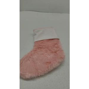 Lovely Pink Christmas Stockings 20" Large Cozy Faux Fur Christmas Stocking Decor Hanging Ornament Fireplace Xmas Tree Holiday Party Decoration Gifts 1 PC (1 PC, Pink 20")