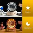 3D Moon Lamp Night Light 2.4 in. USB Sphere Light Crystal Ball Wooden Base Cool Lamps for Bedroom Teen Girl Gifts Trendy Stuff Kids Night Light Globe Light Elegant Design Home Decor (Moon)