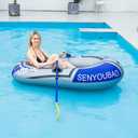 ptlsy Inflatable Boat, Swimming Pool Lake Float Raft for Adults, Portable Fishing Boat Raft for Lake with Oars Hand Pump