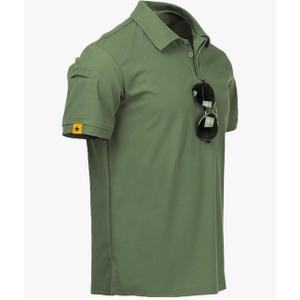 ZITY Mens Polo Shirt Short Sleeve Sports Tactical T-Shirt Athletic Golf Polos Daily Casual Stylish Collared Shirts for Men, Green, Size L