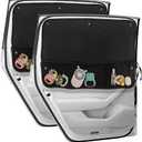 Car Sun Shade Side Window, 2 Pcs Blackout Car Window Shade for Baby Privacy with Storage Net Pockets Auto Curtains 7 Suction Cups for Heat/UV Protection Sun Block Covers