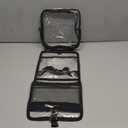 Clear Toiletry Bag with TSA Liquids Travel Bag, Hanging Travel Transparent Makeup Cosmetic Organizer, Waterproof Carry On Airline 3-1-1 Compliant Bag Quart Sized Luggage Pouch (Black-Clear)